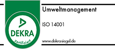 Siegel - DEKRA-Umweltmanagement-Zertifierung ISO 14001:2004
